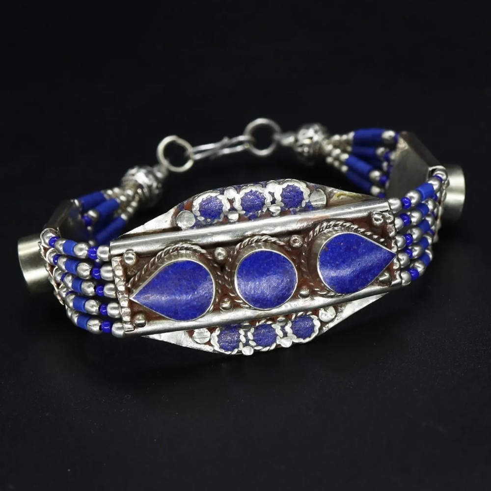 Tibetan silver gemstone ethnic bracelets - Picture 3 of 16